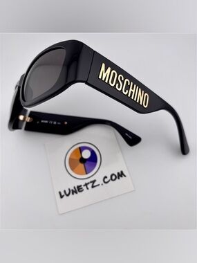 Moschino Black Sunglasses with Gold Lettering